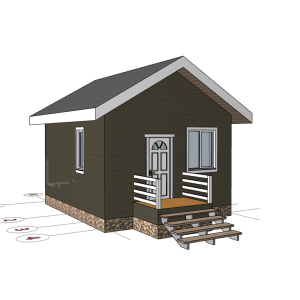 Проект каркасной дачи/дома 5*6 м  «Брусника»
