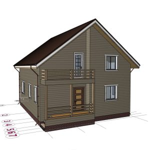 Каркасный дом 8,4*10 м "Кострома" 2х этажный