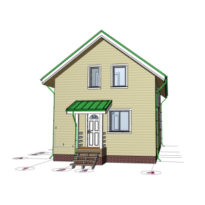 Каркасный дом 6*10м "Подольск-2" 2х этажный