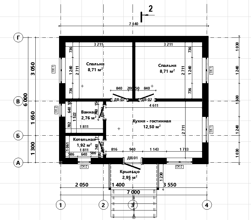Каркасный дом 6*7м "Клюква" - 1 этаж — изображение 10