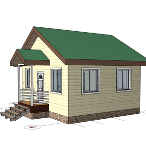 Каркасный дом 6*7м "Клюква" - 1 этаж