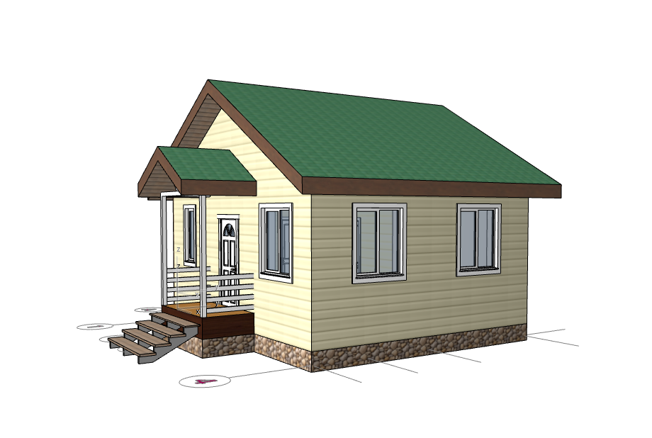 Каркасный дом 6*7м "Клюква" - 1 этаж