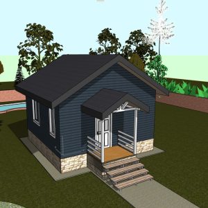 Проект дома 6м х 6м - "Вишня" - одноэтажный