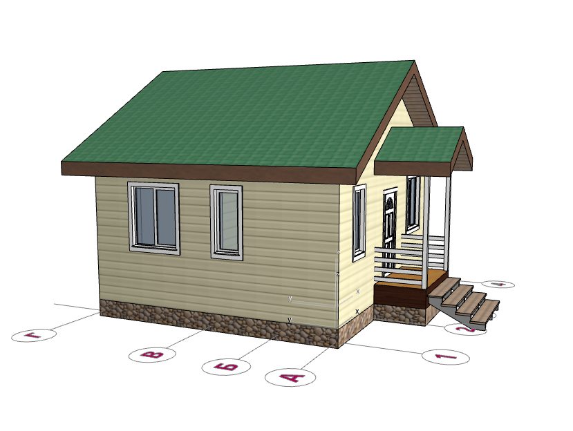 Каркасный дом 6*7м "Клюква" - 1 этаж — изображение 2