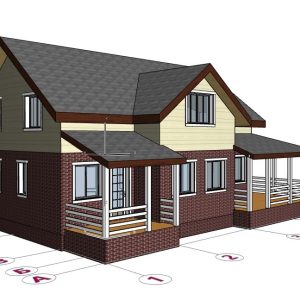 Каркасный дом 7,2*11,2 м "Бордо"  - 2 этажа