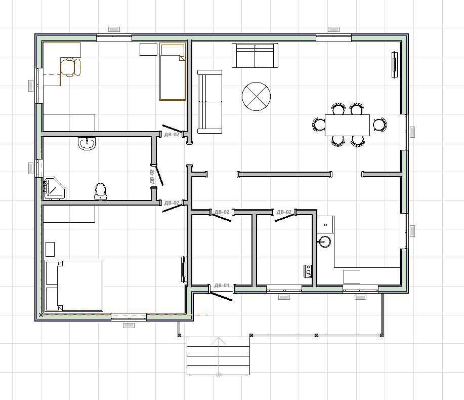 Каркасный дом 10*13м "Монс" 1 этаж — изображение 3