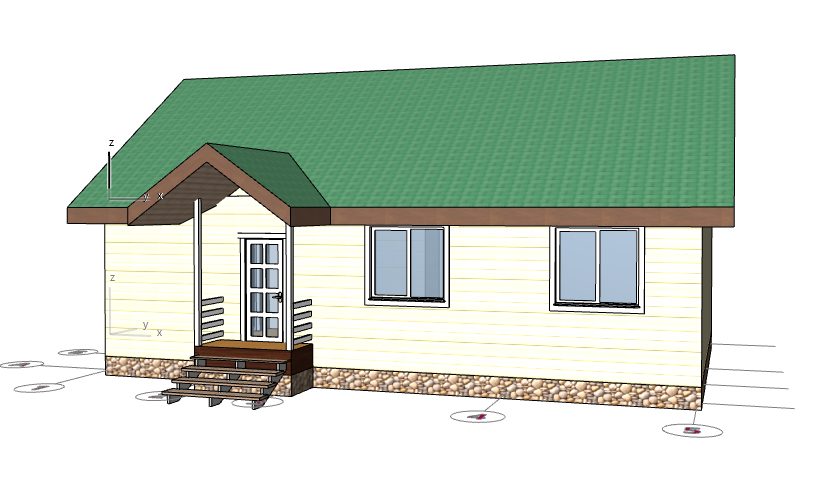 Каркасный дом 8*12 м. "Талса" 1 этаж