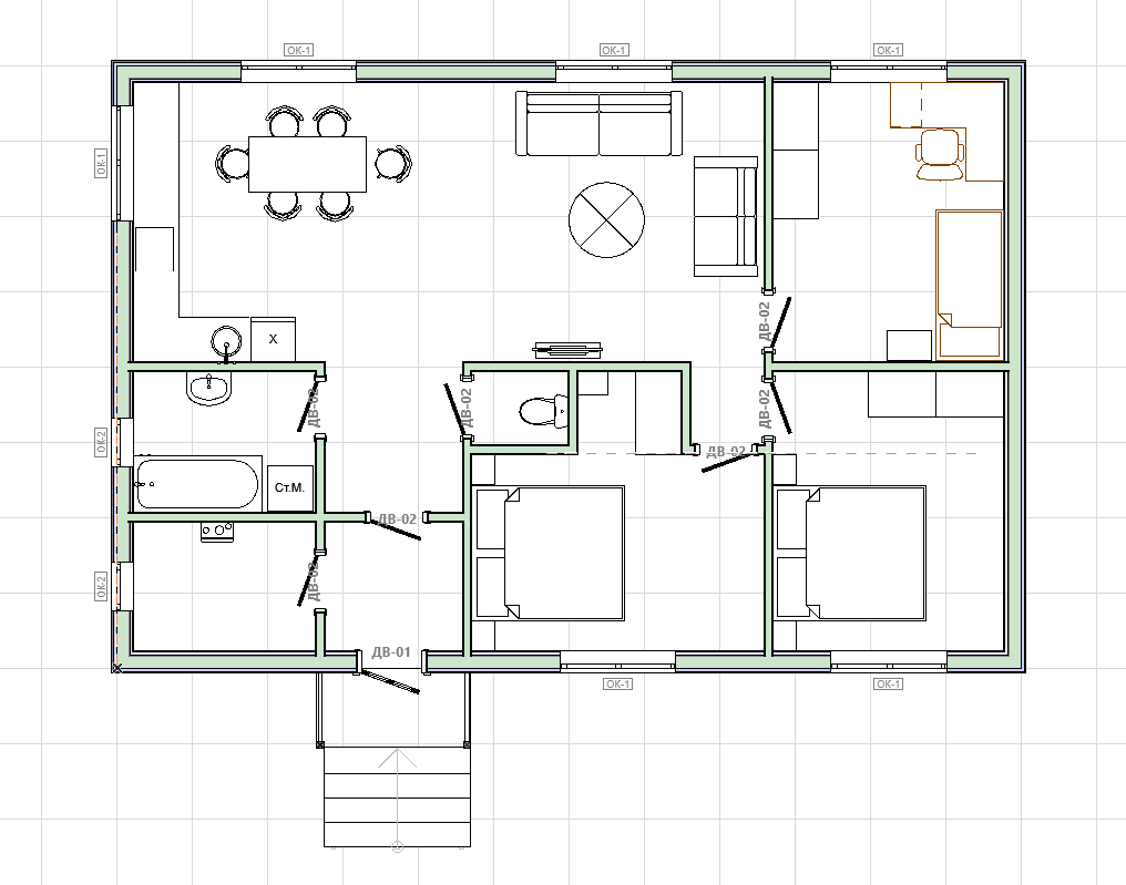 Каркасный дом 8*12 м. "Талса" 1 этаж — изображение 5